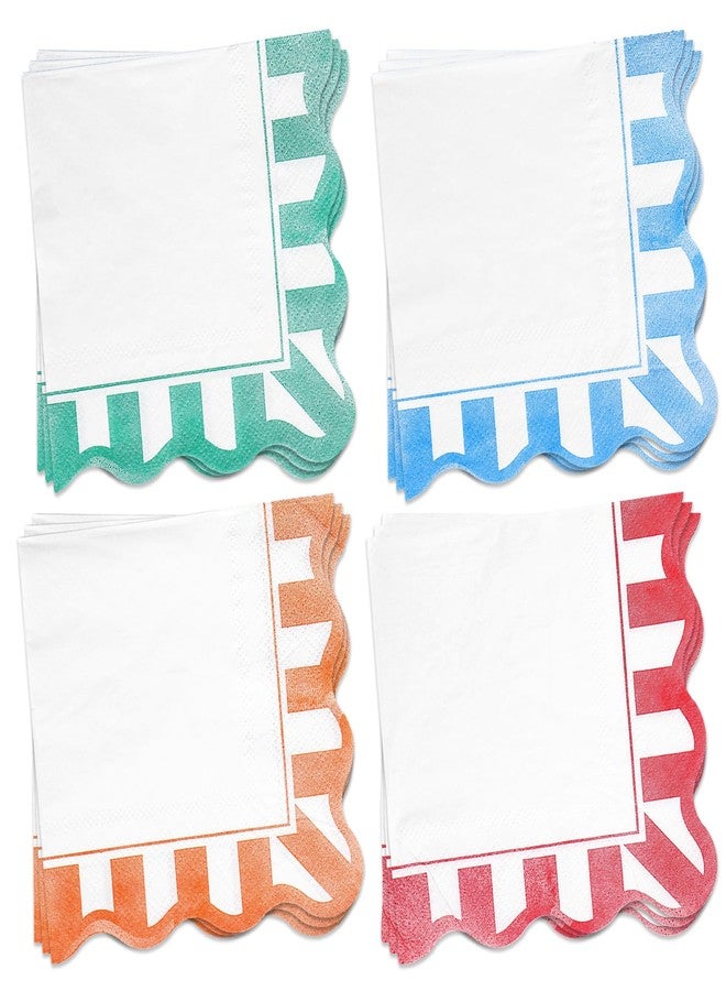 JarThenaAMCS مناديل ورقية مخططة ومزخرفة من JarThenaAMCS، 100 قطعة، مناسبة لحفلات رأس السنة، مناديل كوكتيل بألوان الباستيل، مناشف يد للاستخدام مرة واحدة، مثالية لحفلات الصيف، حفلات الزفاف، أعياد الميلاد، وتزيين الطاولات. - Image 1